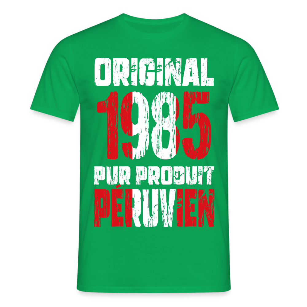 T-shirt Homme - Anniversaire 40 Ans - Original 1985 - Pur produit Péruvien - vert