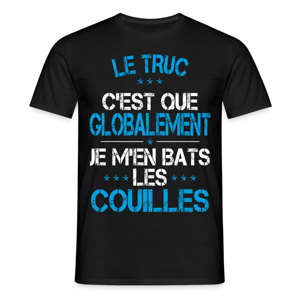 T-shirt Homme - Je m'en bats les couilles - noir