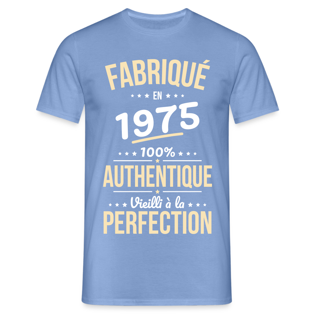 T-shirt Homme - Anniversaire 50 Ans - Fabriqué en 1975 - carolina blue
