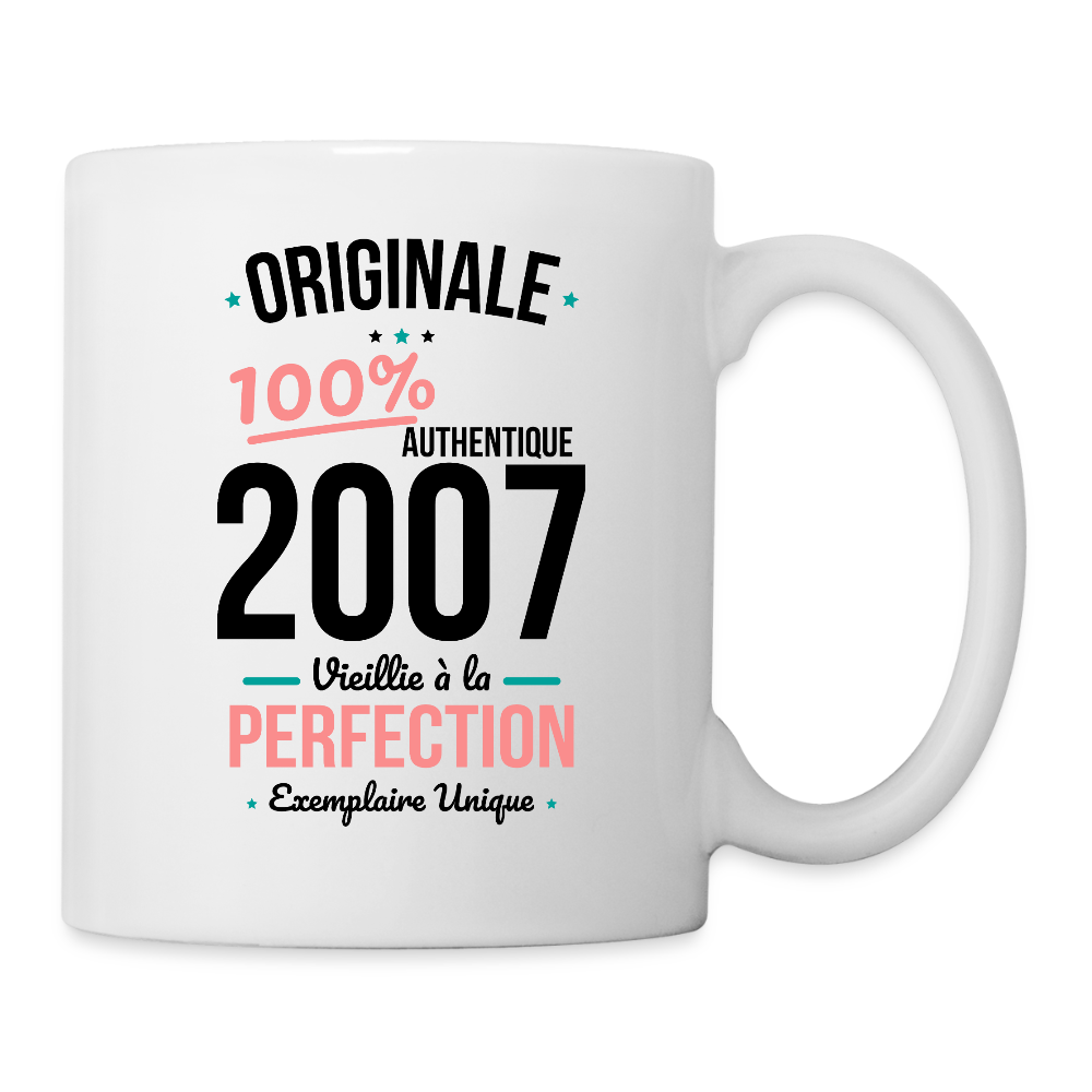 Mug blanc - Anniversaire 18 Ans - Originale 2007 - blanc