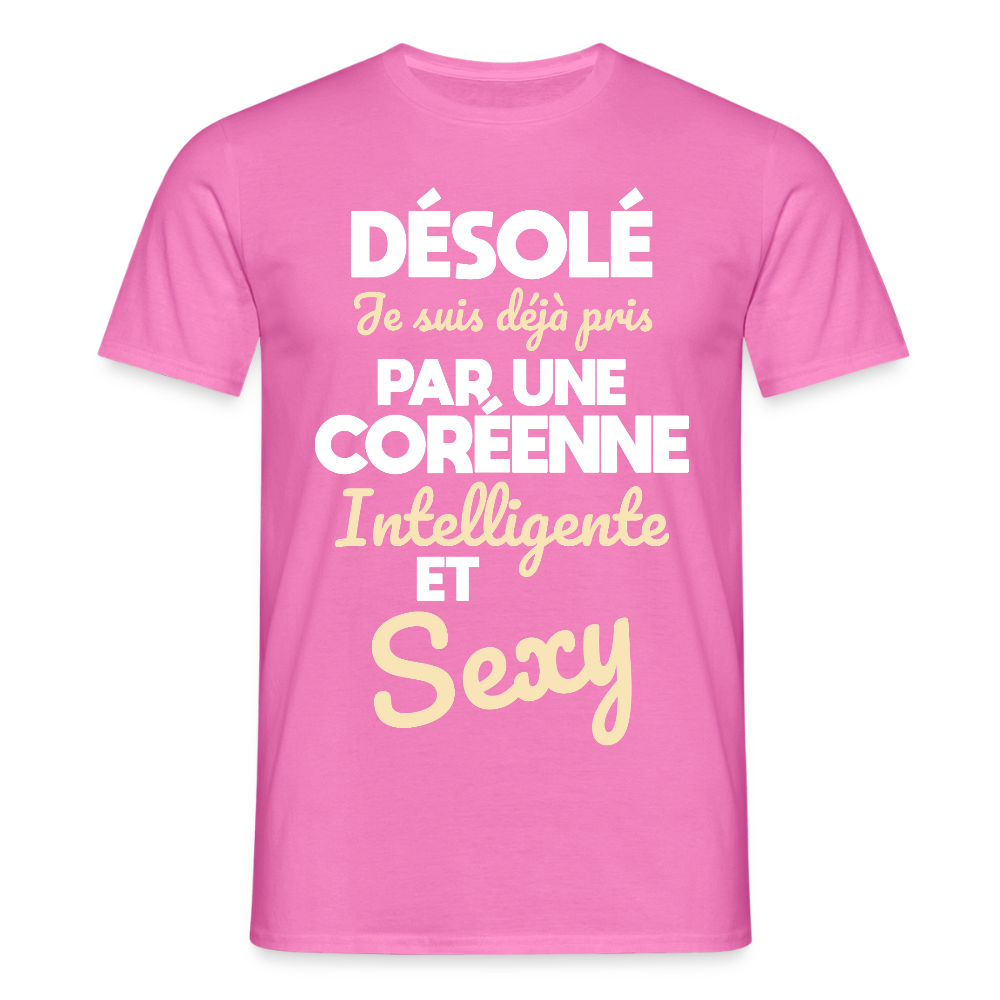T-shirt Homme - Je suis déjà pris par une Coréenne intelligente et sexy - rose