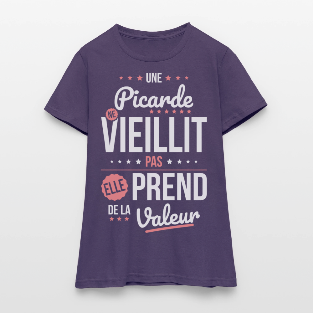 T-shirt Femme - Une Picarde ne vieillit pas - violet foncé