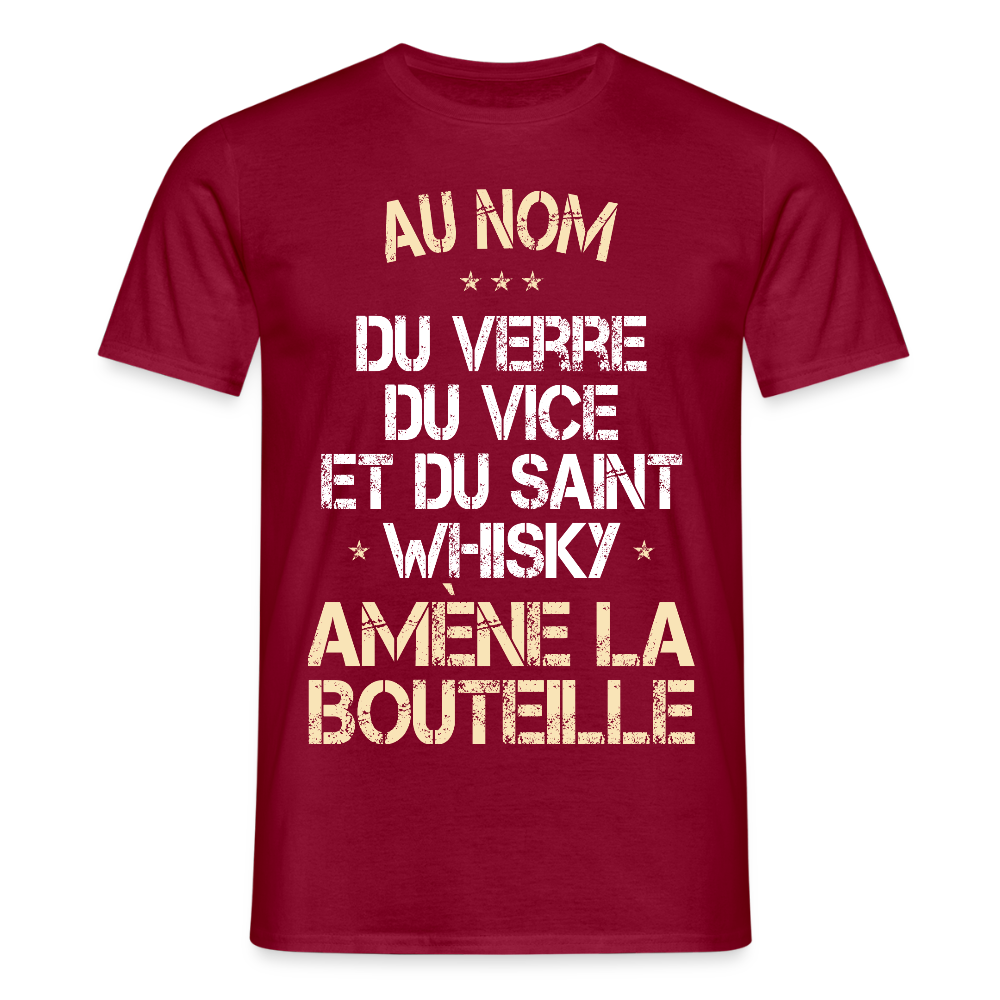 T-shirt Homme - Au nom du saint Whisky - rouge brique