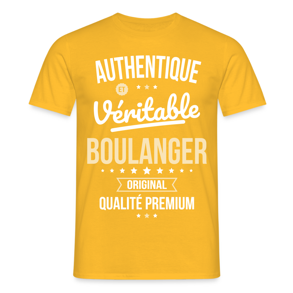 T-shirt Homme - Authentique et véritable Boulanger - jaune