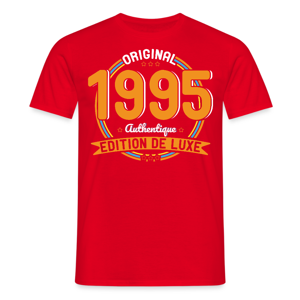 T-shirt Homme - Anniversaire 30 Ans - Original 1995 Authentique - rouge