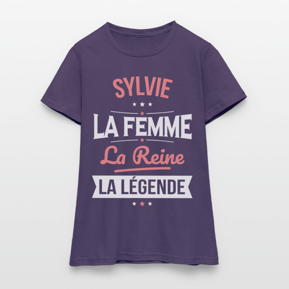T-shirt Femme - Sylvie - la Femme - la Reine - la Légende - violet foncé