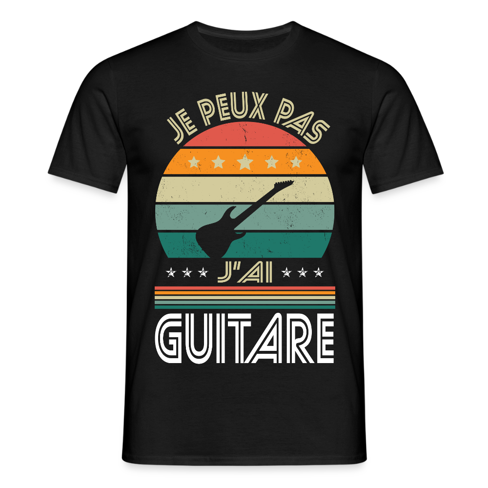 T-shirt Homme - Je peux pas j'ai Guitare - noir