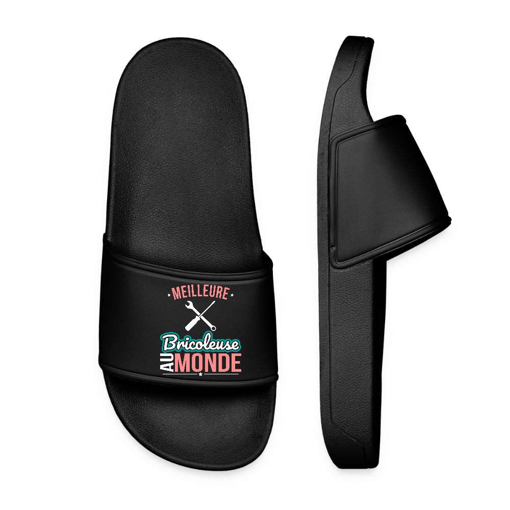 Claquettes Femme - Meilleure bricoleuse au monde - noir