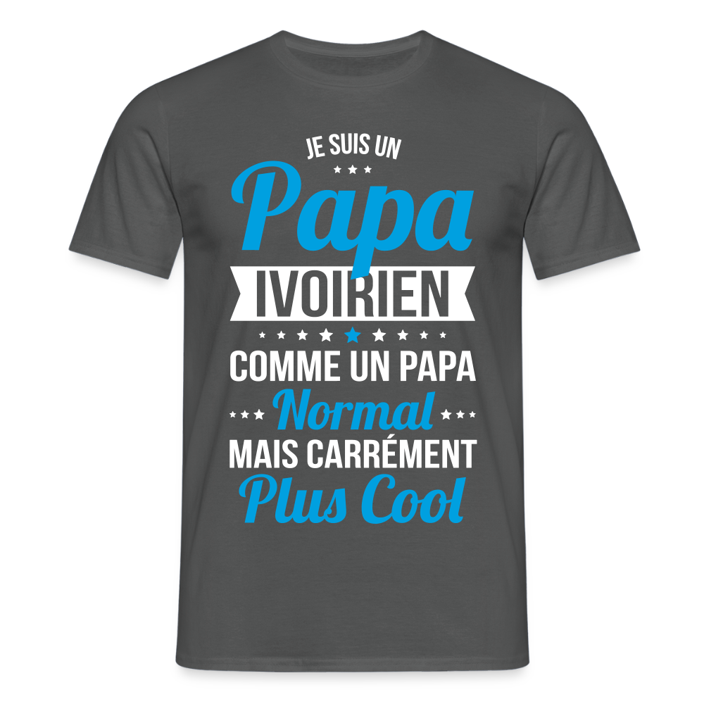 T-shirt Homme - Papa Ivoirien Plus Cool - charbon