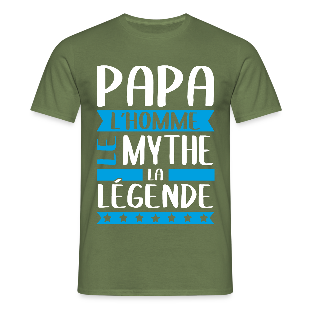 T-shirt Homme - Papa L'Homme le Mythe la Légende - vert militaire