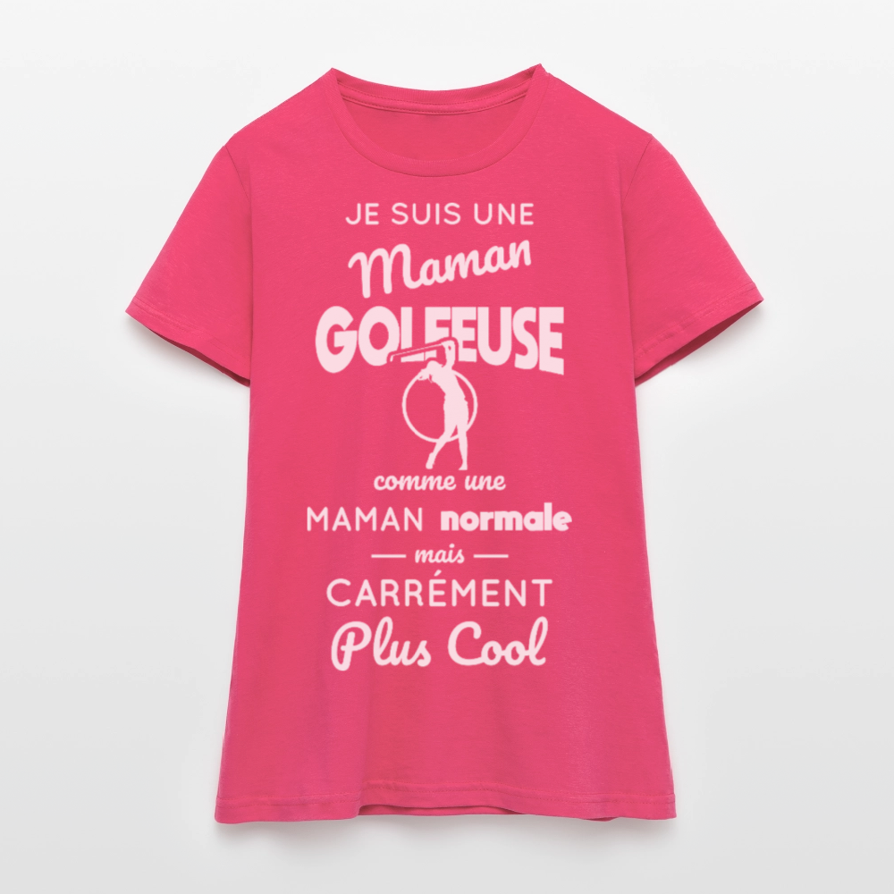T-shirt Femme - Maman golfeuse plus cool - rose azalée
