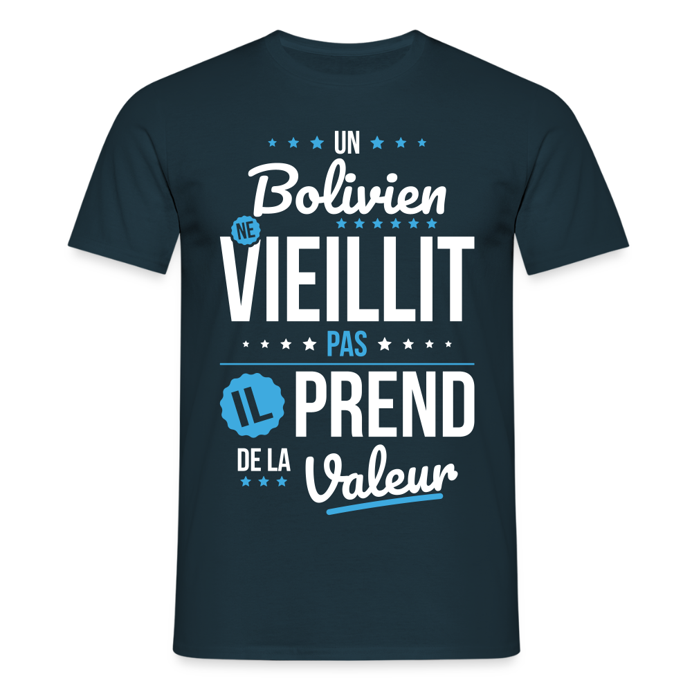 T-shirt Homme - Un Bolivien ne vieillit pas - marine