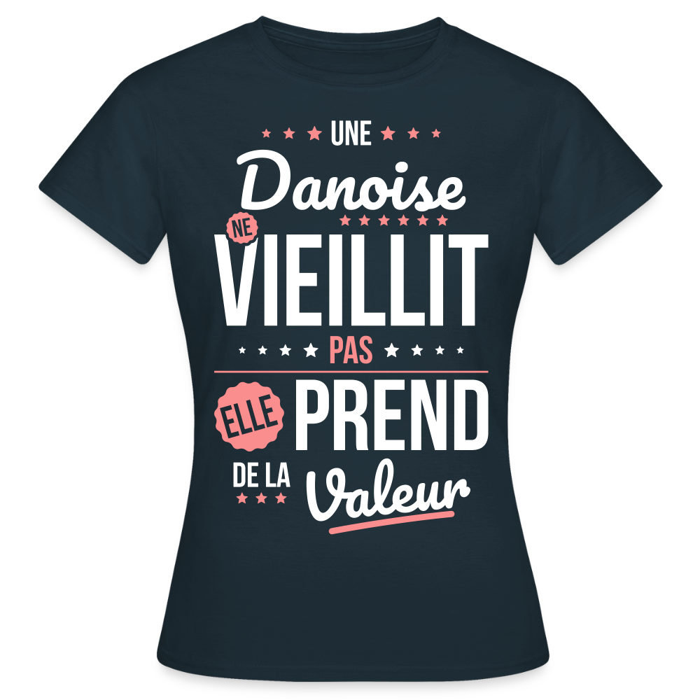 T-shirt Femme - Une Danoise ne vieillit pas - marine