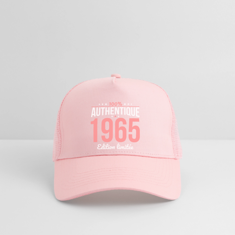 Casquette Trucker - Anniversaire 60 Ans - 100% Authentique 1965 - rose pâle