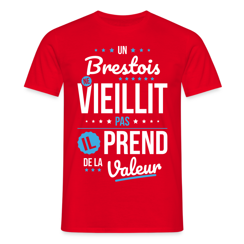 T-shirt Homme - Un Brestois ne vieillit pas - rouge