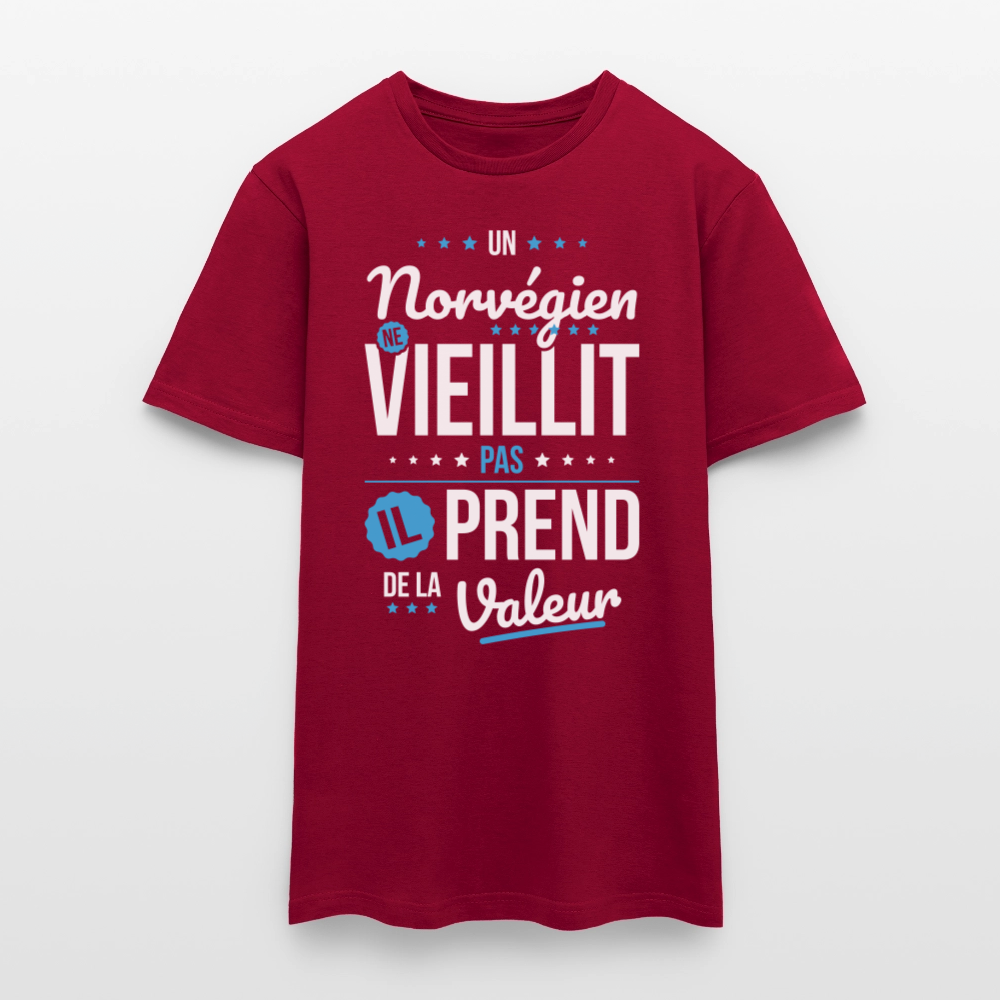 T-shirt Homme - Un Norvégien ne vieillit pas - rouge brique