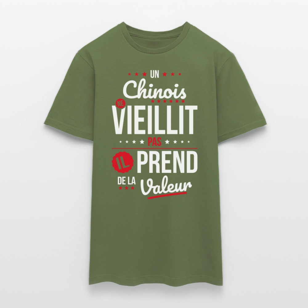 T-shirt Homme - Un Chinois ne vieillit pas - vert militaire