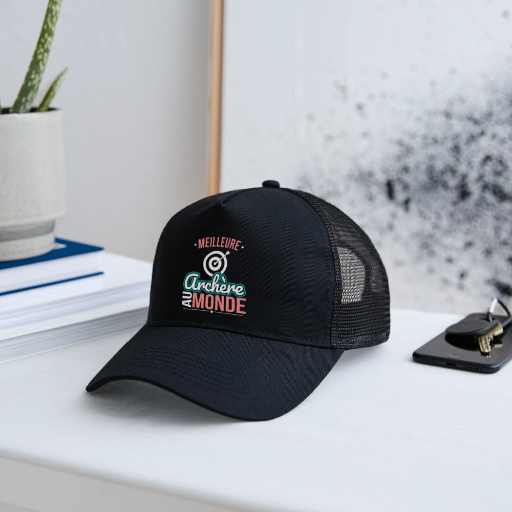 Casquette Trucker - Meilleure archère au monde - noir/noir