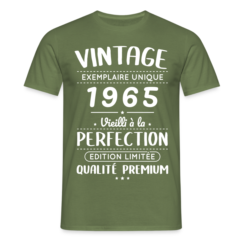 T-shirt Homme - Anniversaire 60 Ans - Vintage 1965 - vert militaire