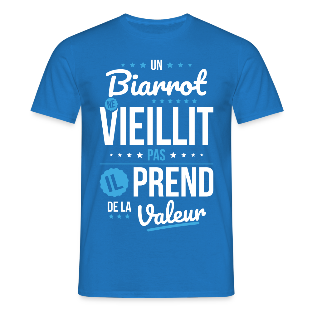 T-shirt Homme - Un Biarrot ne vieillit pas - bleu royal