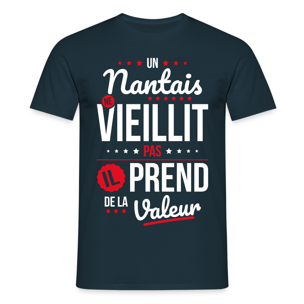 T-shirt Homme - Un Nantais ne vieillit pas - marine