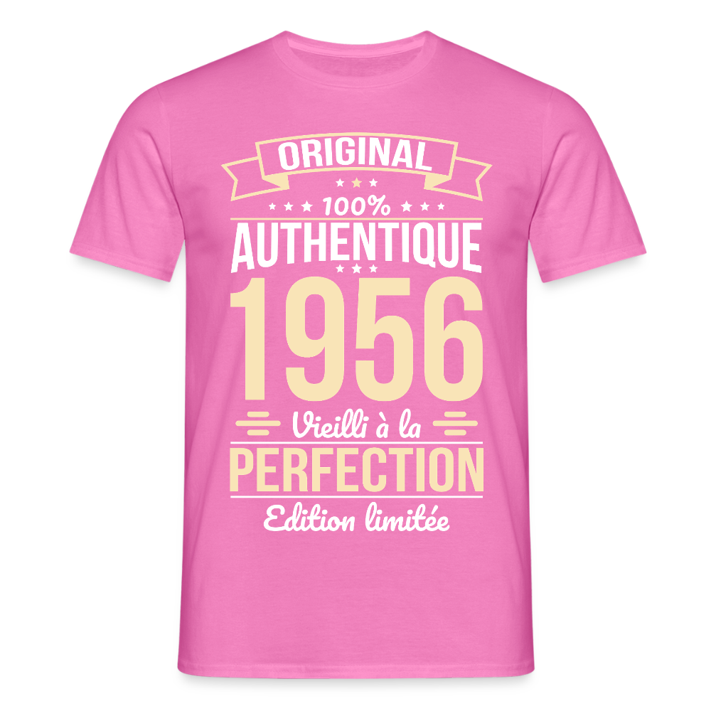 T-shirt anniversaire homme 70 ans – Original 1956 - rose