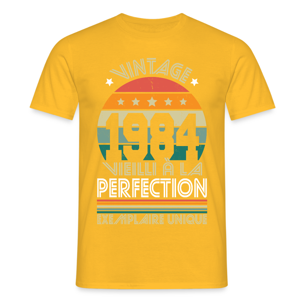 T-shirt Homme - Anniversaire 41 Ans - Vintage 1984 - jaune
