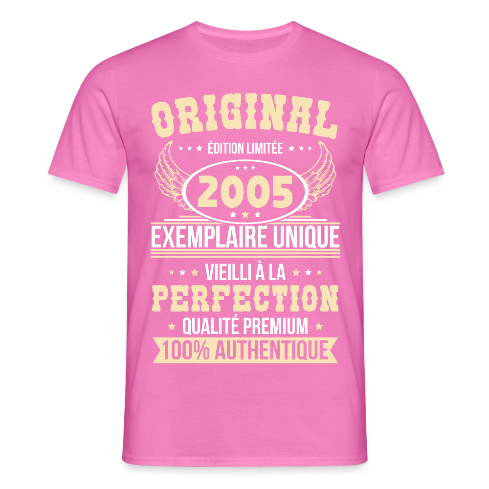 T-shirt Homme - Anniversaire 20 Ans - Original 2005 - rose