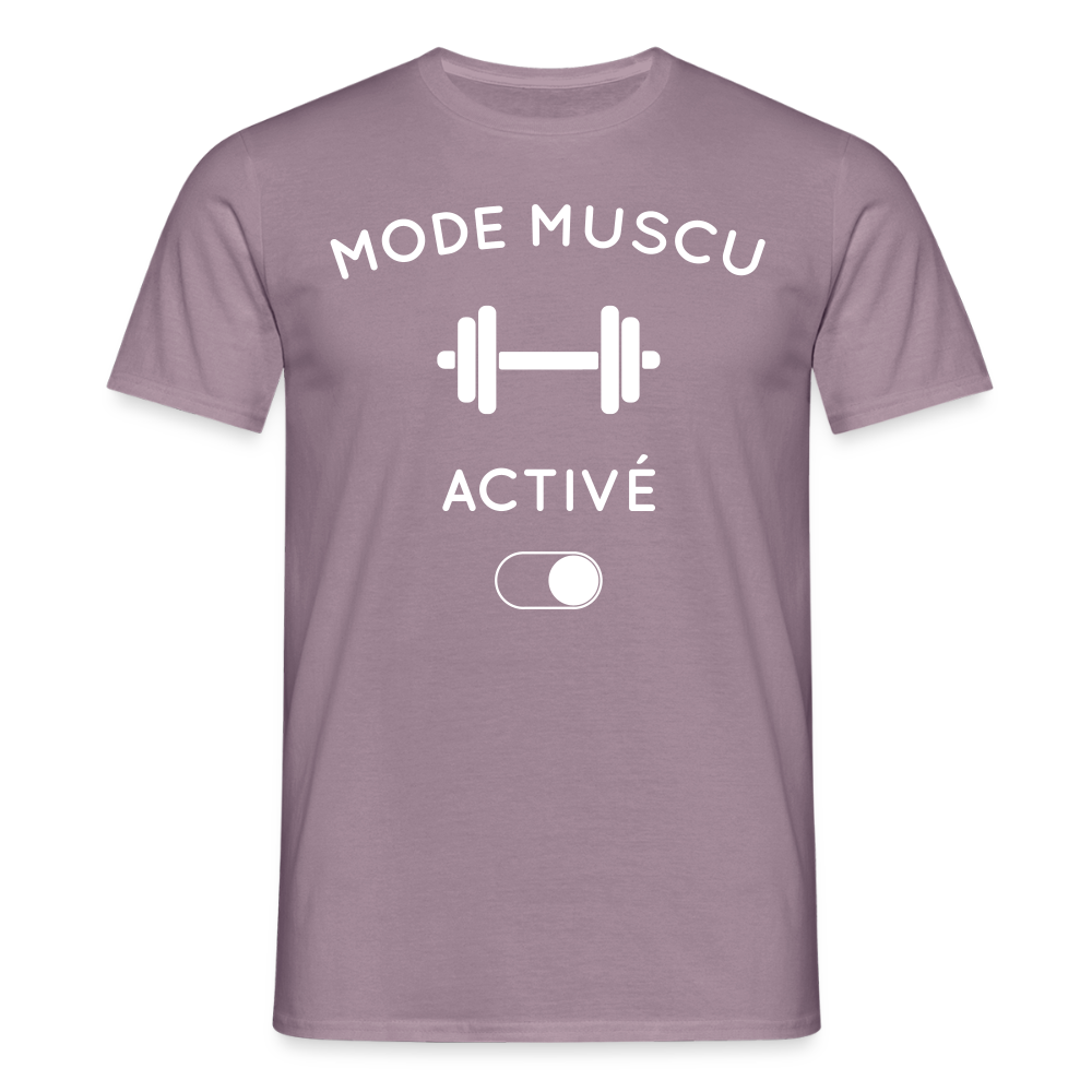 T-shirt Homme - Mode muscu activé - mauve gris