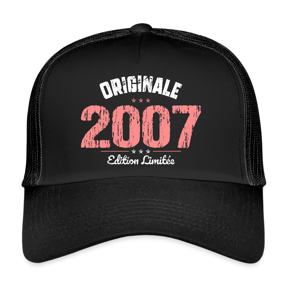 Casquette Trucker - Anniversaire 18 Ans - Originale 2007 - noir/noir