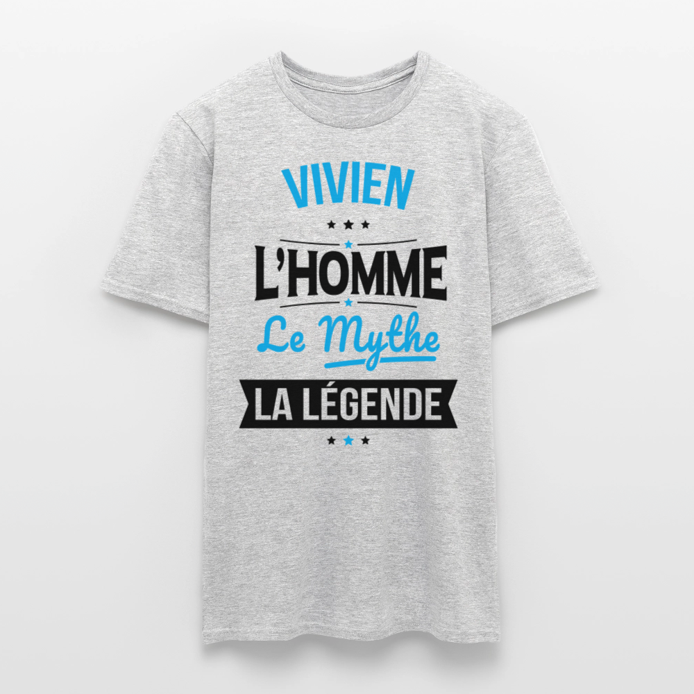 T-shirt Homme - Vivien - l'Homme - le Mythe - la Légende - gris chiné