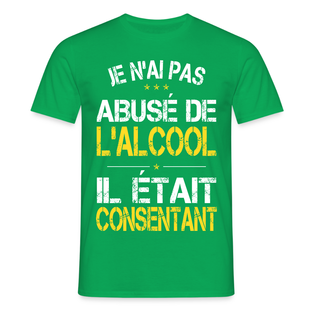 T-shirt Homme - Je n'ai pas abusé de l'alcool - vert