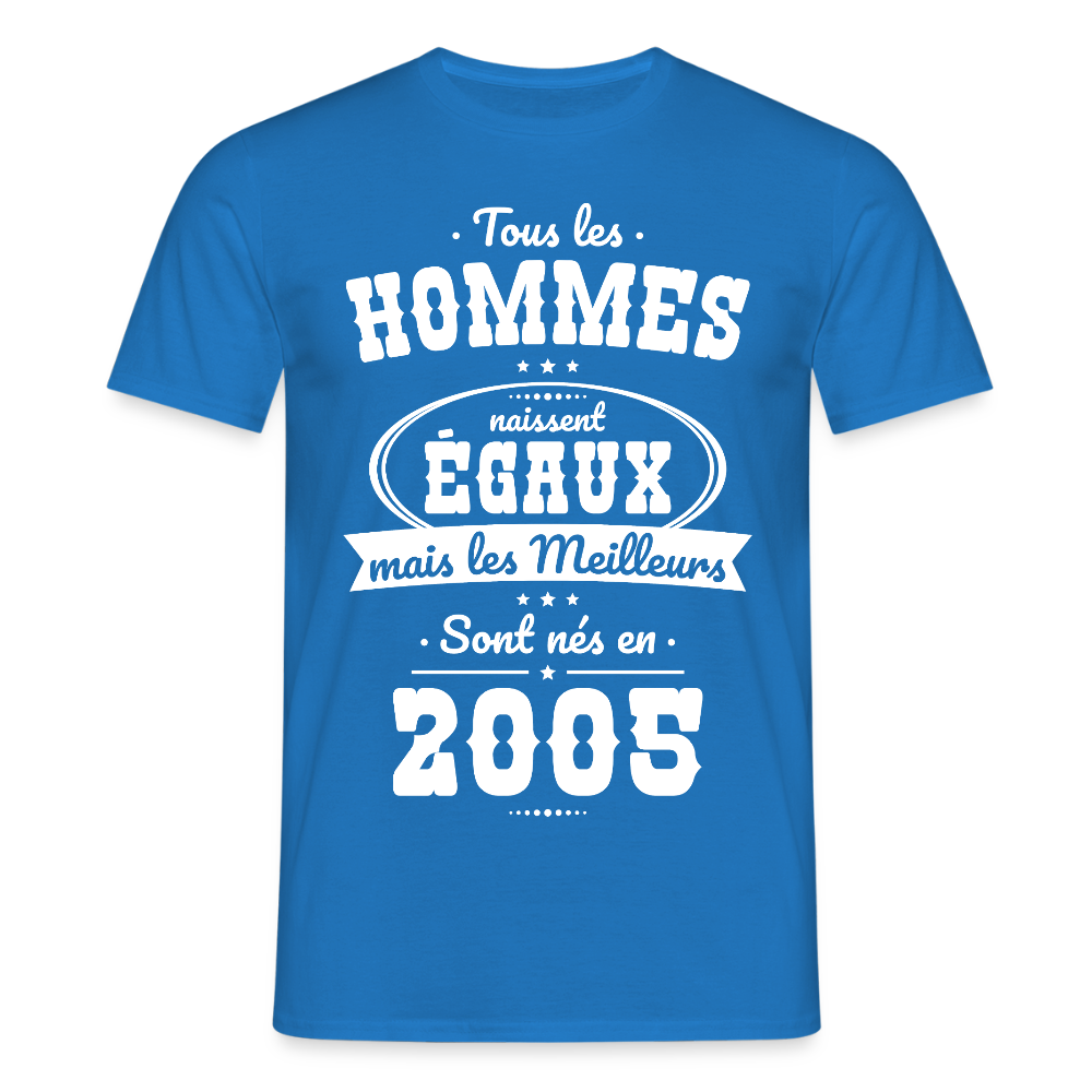 T-shirt Homme - Anniversaire 20 Ans - Les meilleurs sont nés en 2005 - bleu royal