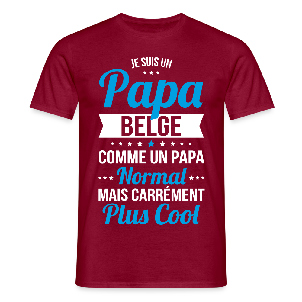 T-shirt Homme - Papa Belge Plus Cool - rouge brique