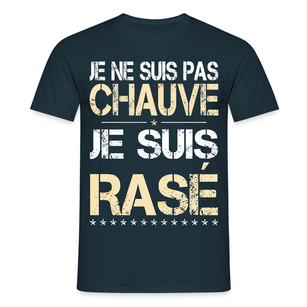T-shirt Homme - Je ne suis pas chauve - Cadeau Humour - marine