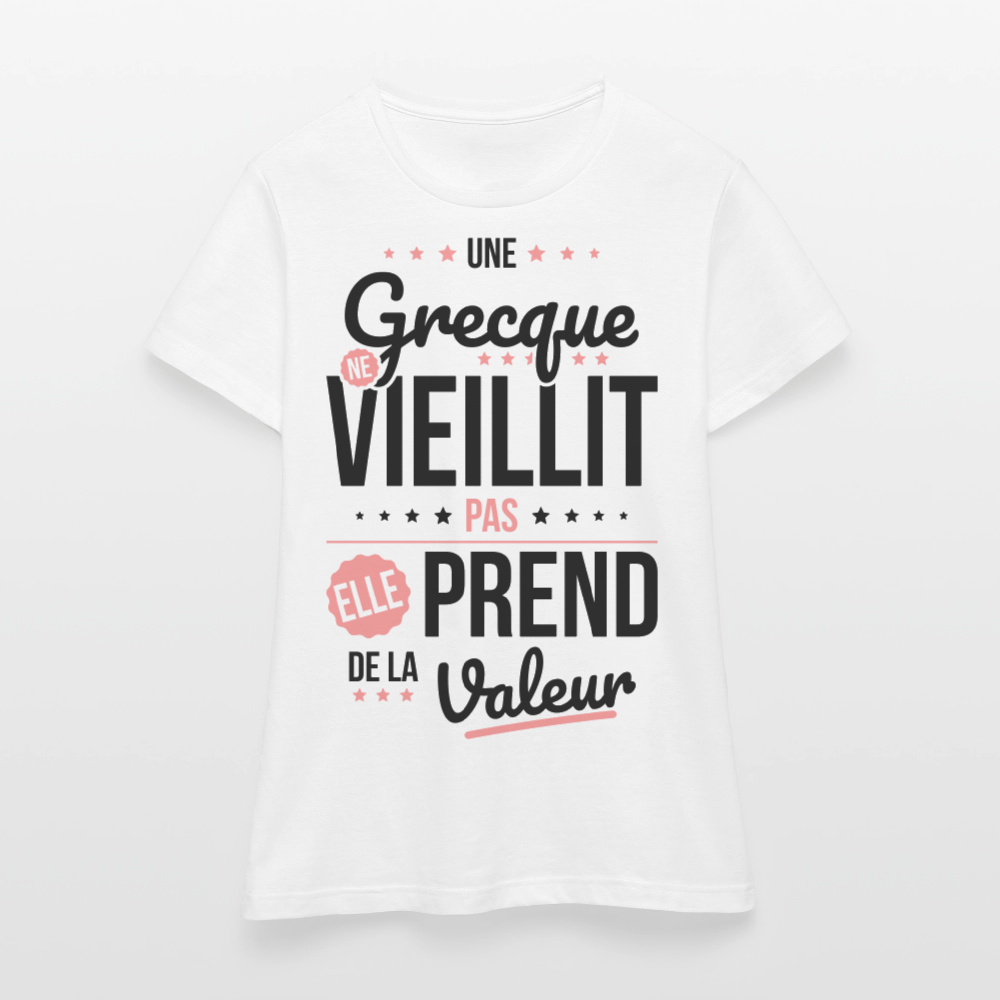 T-shirt Femme - Une Grecque ne vieillit pas - blanc