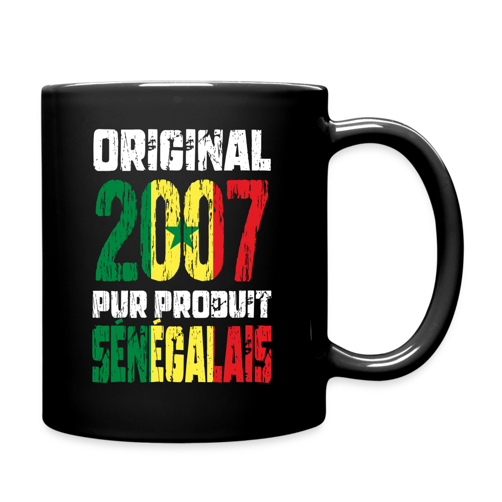 Mug uni - Anniversaire 18 Ans - Original 2007 - Pur produit Sénégalais - noir