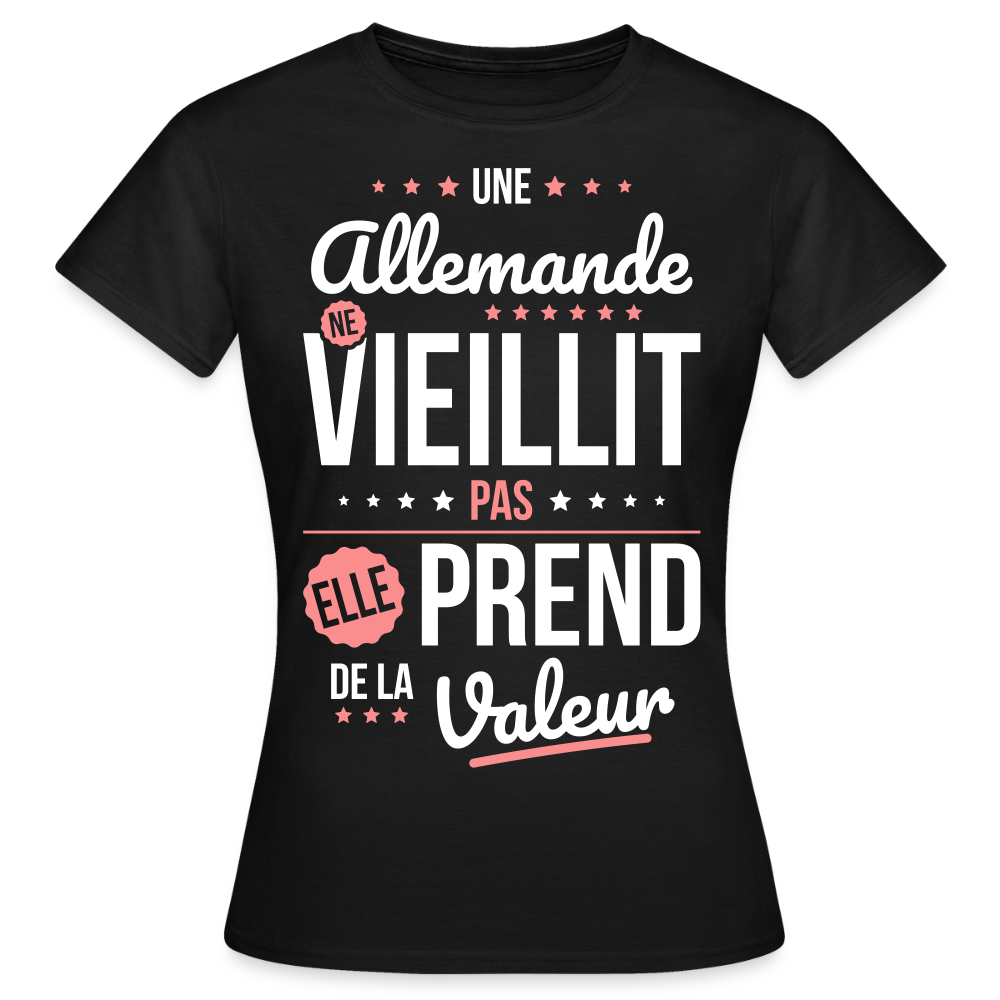 T-shirt Femme - Une Allemande ne vieillit pas - noir