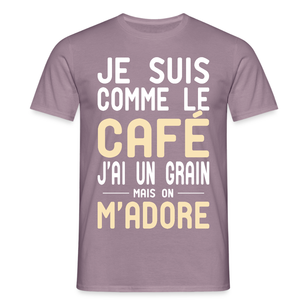 T-shirt Homme - J'ai un grain - Cadeau Humour - mauve gris