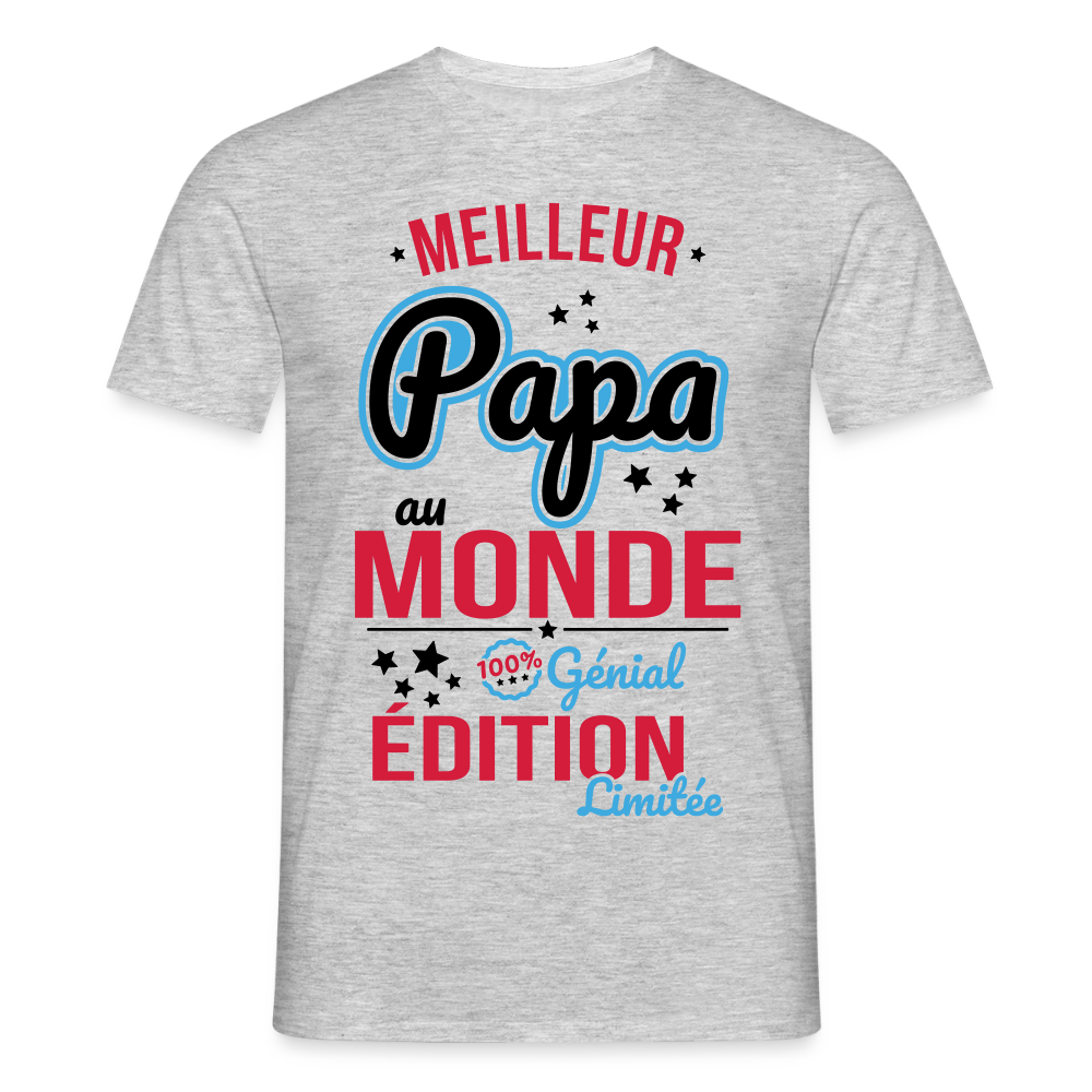 T-shirt Homme - Meilleur Papa au monde - gris chiné