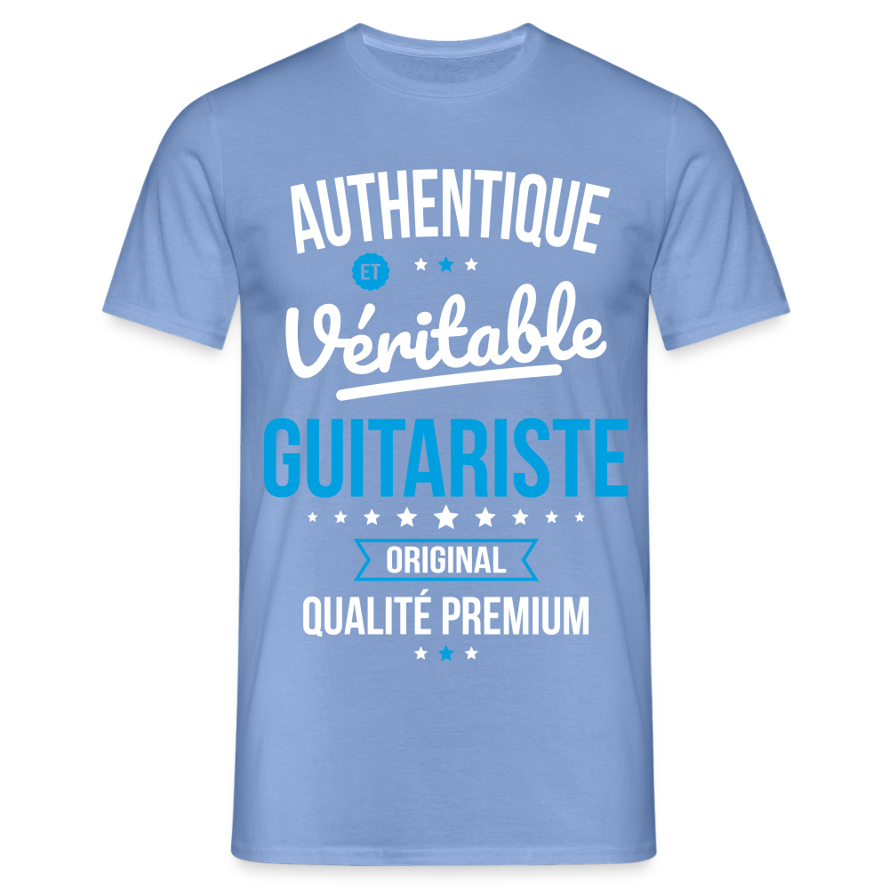 T-shirt Homme - Authentique et véritable Guitariste - carolina blue