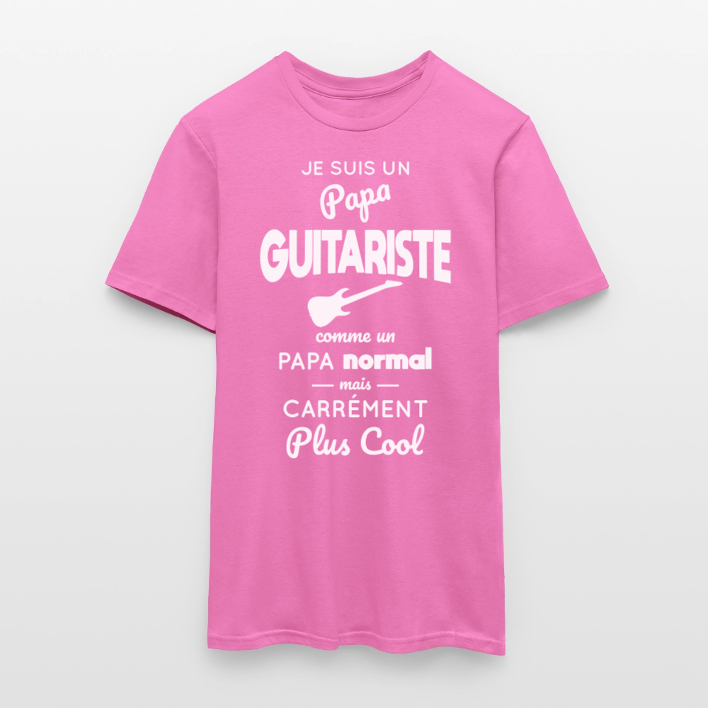 T-shirt Homme - Papa guitariste plus cool - rose