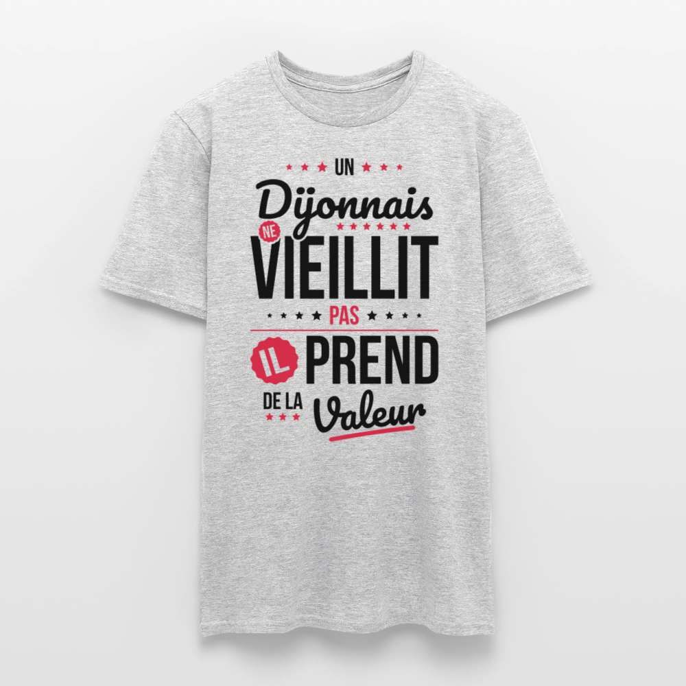 T-shirt Homme - Un Dijonnais ne vieillit pas - gris chiné