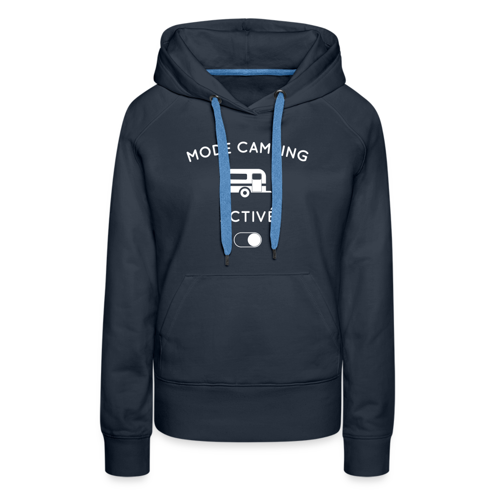 Sweat à capuche Premium Femme - Mode camping activé - marine