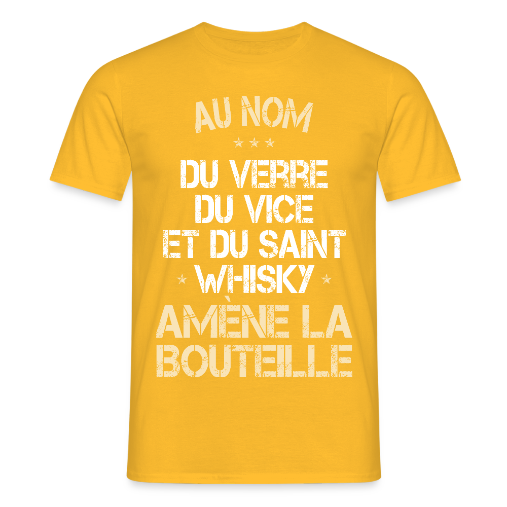 T-shirt Homme - Au nom du saint Whisky - jaune