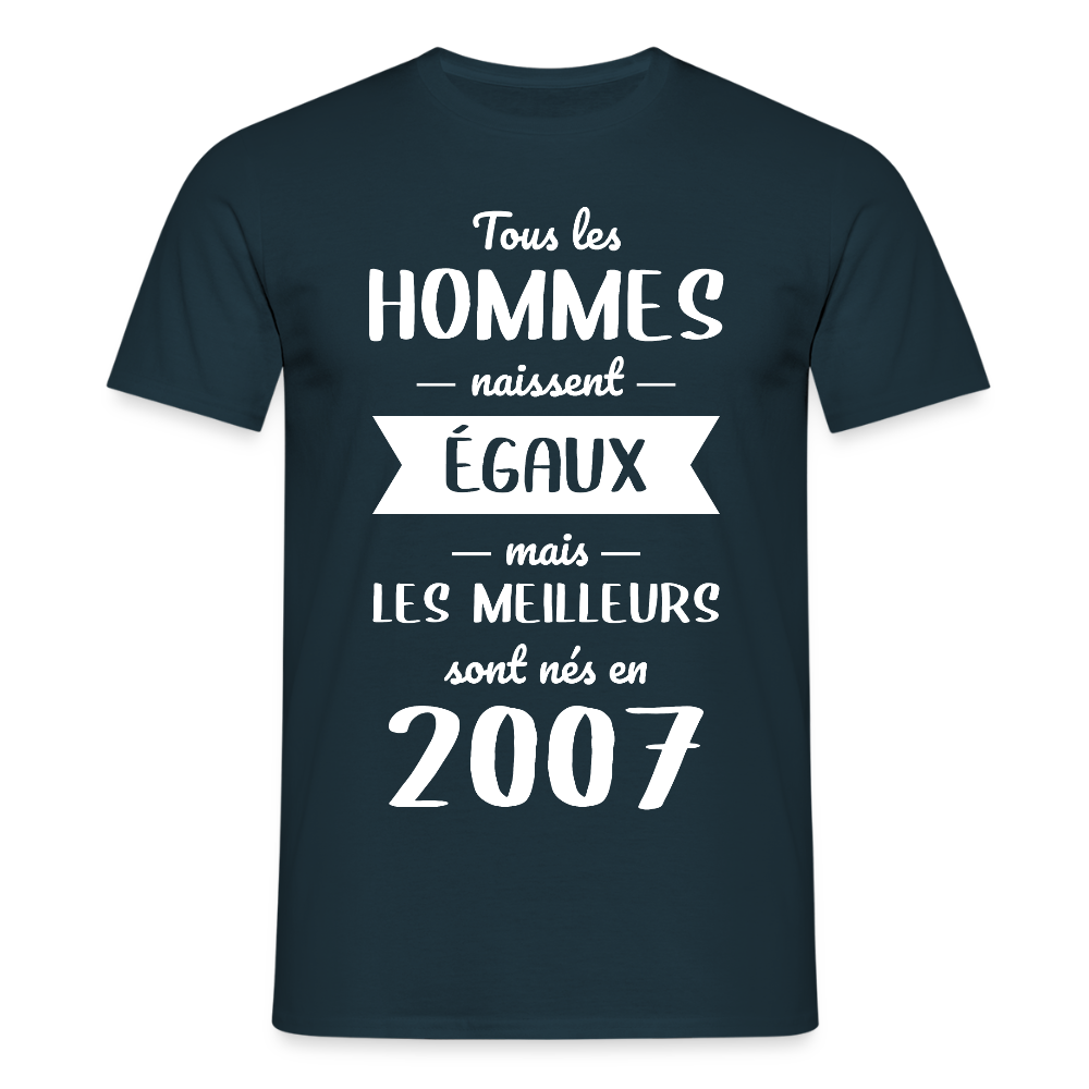 T-shirt Homme - Anniversaire 18 Ans - Les meilleurs sont nés en 2007 - marine