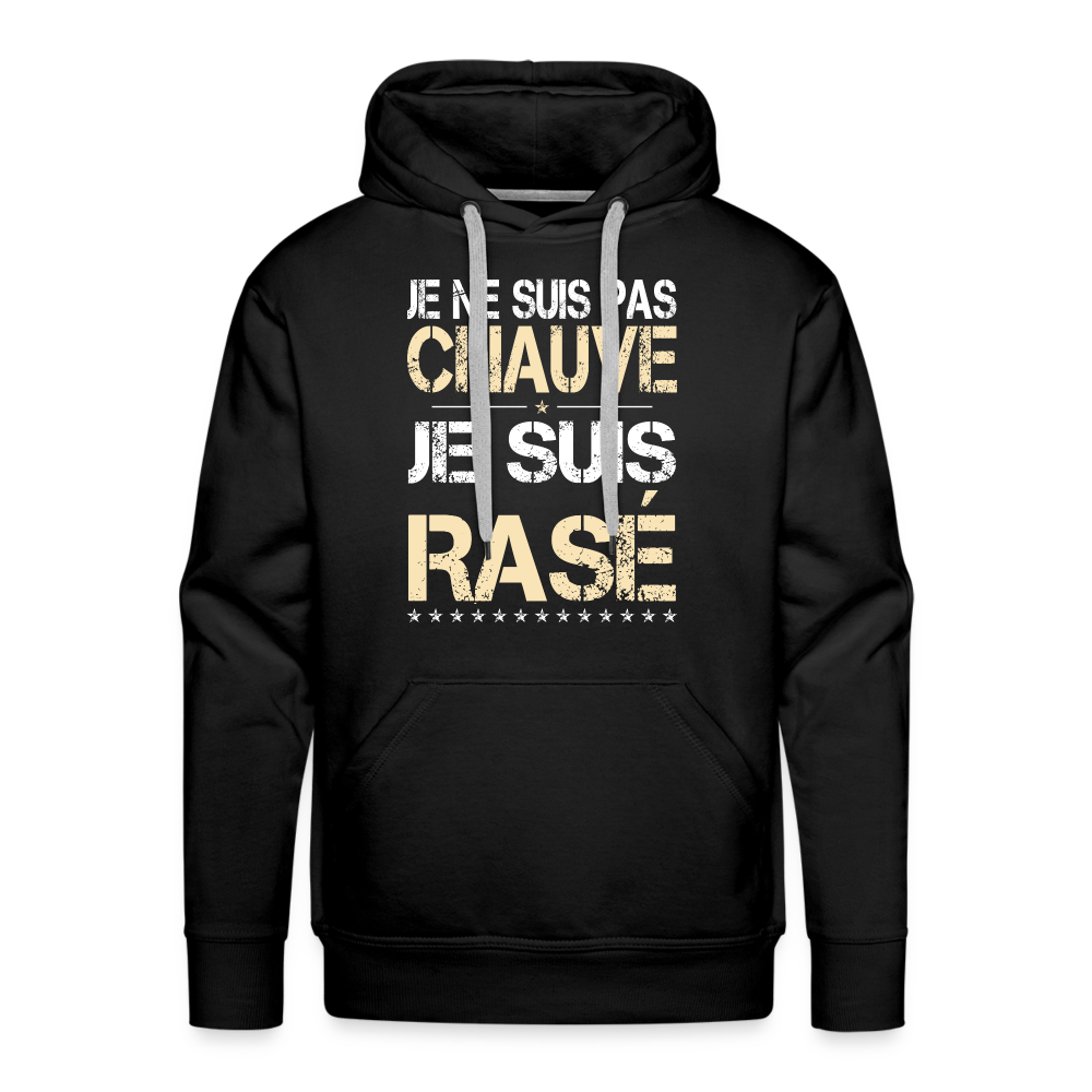 Sweat à capuche Premium Homme - Je ne suis pas chauve - noir
