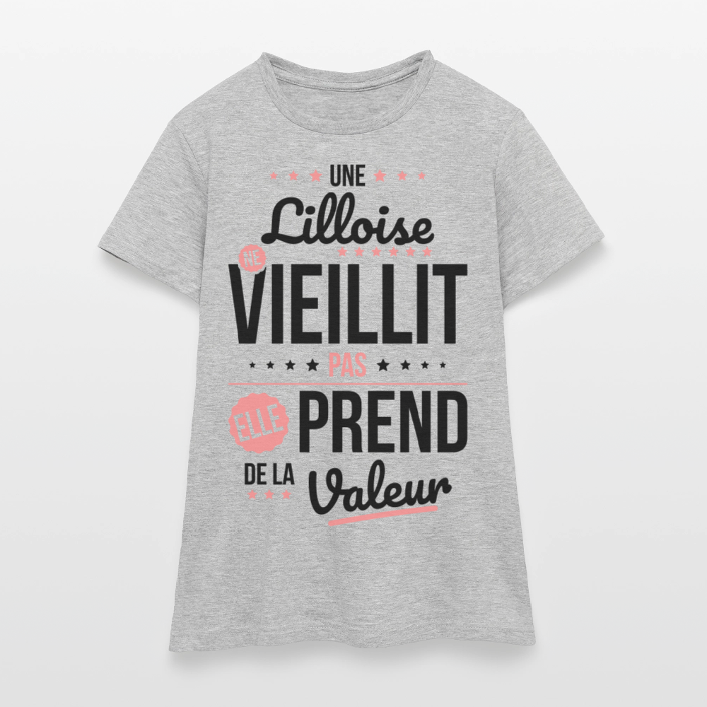 T-shirt Femme - Une Lilloise ne vieillit pas - gris chiné