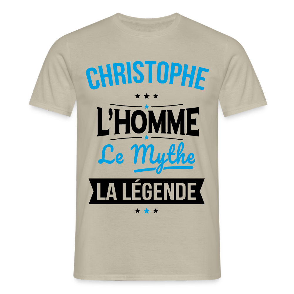 T-shirt Homme - Christophe - l'Homme - le Mythe - la Légende - beige sable