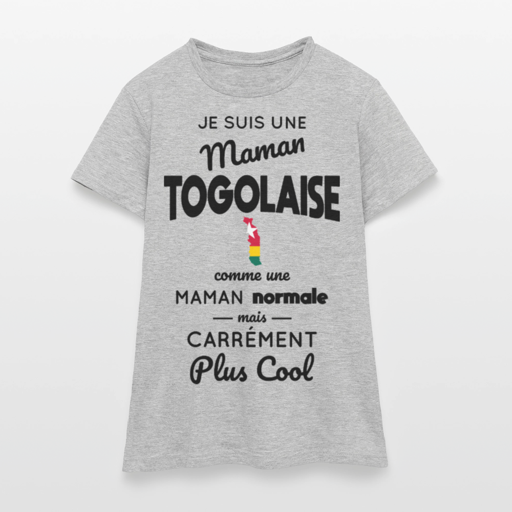 T-shirt Femme - Maman Togolaise plus cool - gris chiné